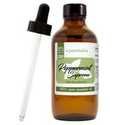 Peppermint Essential Oil Mentha Piperita - 4 fl oz 118 ml Glass Bottle w/ Cap and Glass Dropper - 100% Pure Essential Oil by GreenHealth
