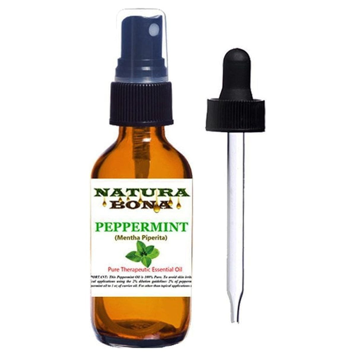 Peppermint Essential Oil Repellent. 100% Pure Organic Peppermint Oil Spray. Use to Repel Ants, Mice, Spiders, Lice. Ideal Air Freshener, Cleaner, Germ Control, Headaches. (1oz Sprayer/Dropper Bottle