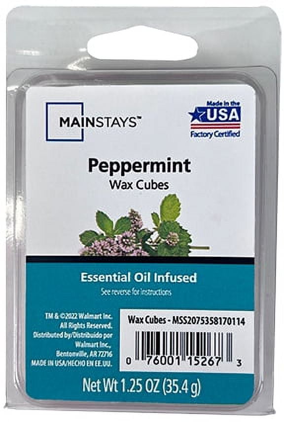 Peppermint Essential Oil Scented Wax Melts, Mainstays, 1.25 oz (1Pack