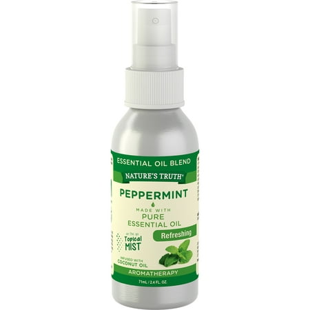 Peppermint Essential Oil Spray | 2.4 fl oz | Refreshing Aromatherapy | GC/MS Tested | by Nature's Truth