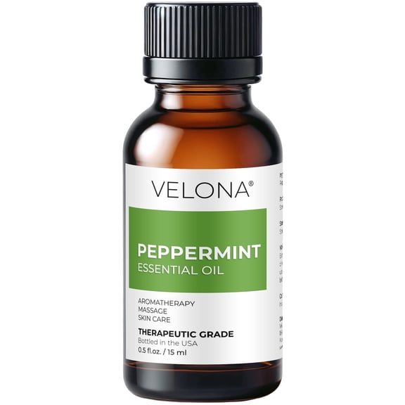 Peppermint Essential Oil by Velona - 0.5 oz | Therapeutic Grade for Aromatherapy Diffuser Undiluted
