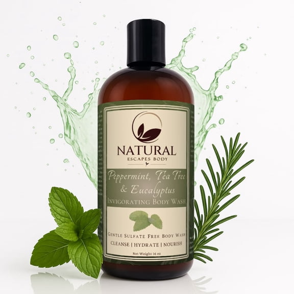 Natural Escapes Peppermint, Tea Tree & Eucalyptus Sulfate-Free Body Wash