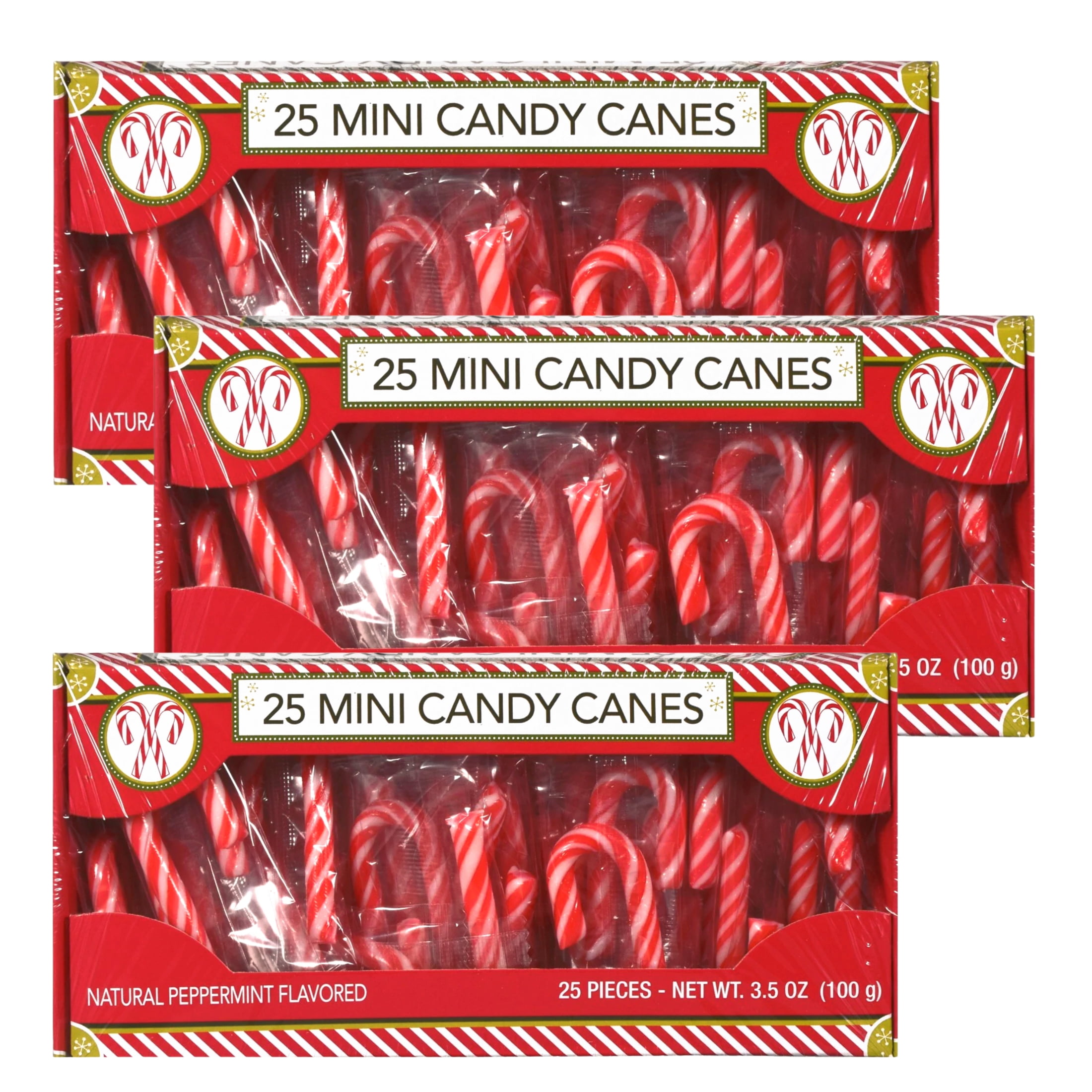 PeppermintFlavored Mini Candy Canes, 25ct. Boxes Bundle of 3