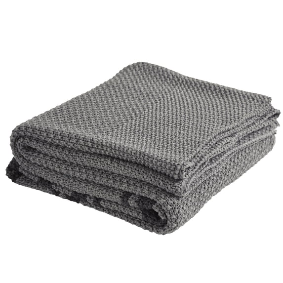 Peppermint Home Classic Knit Throw, 50"x 70", Grey