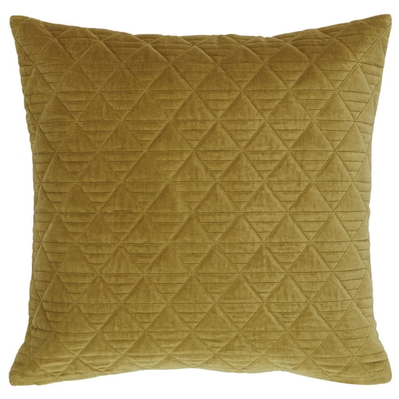 Peppermint Home Diamond Quilted Velvet Decorative Pillow Cover, 20"x 20", Chartreuse Green