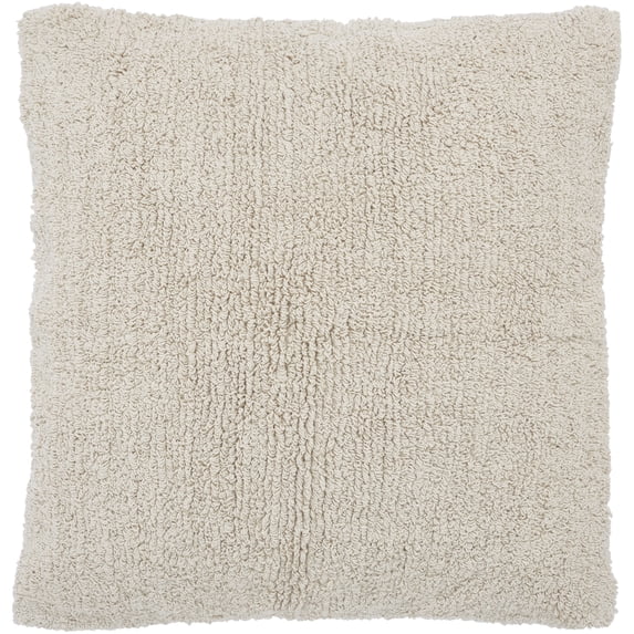 Peppermint Home Solid Color Tufted Decorative Pillow Cover, 22"x 22", Ivory