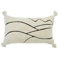 thumbnail image 1 of Peppermint Home Tufted Waves Decorative Pillow Cover with Tassels, 14"x 24", Ivory, 1 of 6