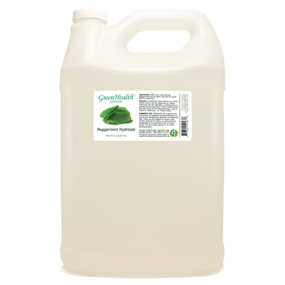 GreenHealth Peppermint Hydrosol 1 Gallon Clear Plastic Jug with Cap