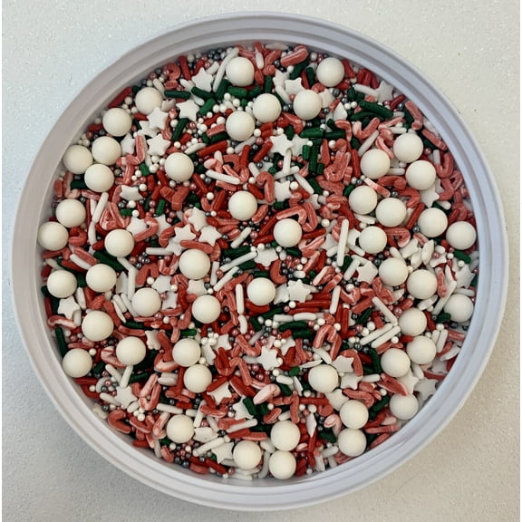 Peppermint Lane Confetti Sprinkles, Cake, Cookie, Donut, Cakepop Toppings, 6 oz.