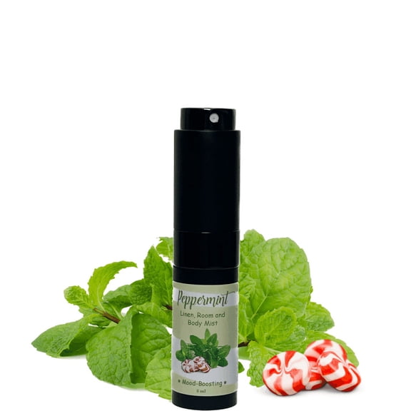 Peppermint Linen, Room and Body Spray 100% Natural by Earthsential 8ml Pocket Size