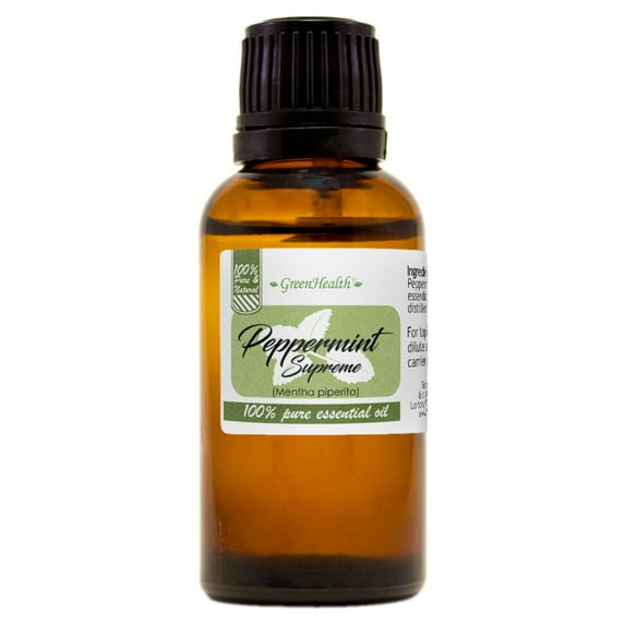 Peppermint (Mentha Piperita) Essential Oil - 1 fl oz (30 ml) Glass Bottle w/ Euro Dropper - 100% Pure Essential Oil by GreenHealth