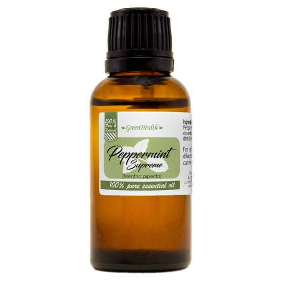 Peppermint (Mentha Piperita) Essential Oil - 1 fl oz (30 ml) Glass Bottle w/ Euro Dropper - 100% Pure Essential Oil by GreenHealth