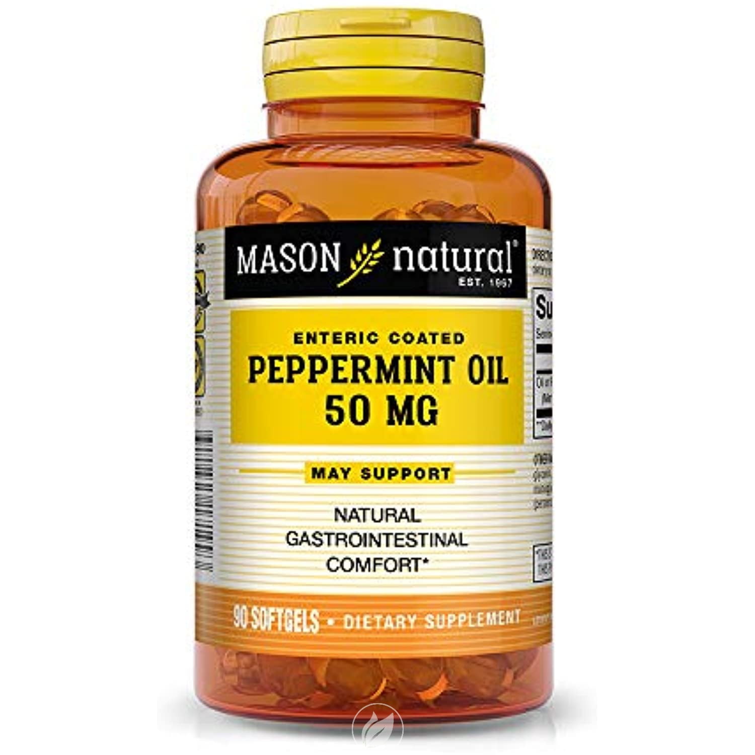 Peppermint Oil 50 mg 90 Softgel by Mason Vitamins, Pack of 2