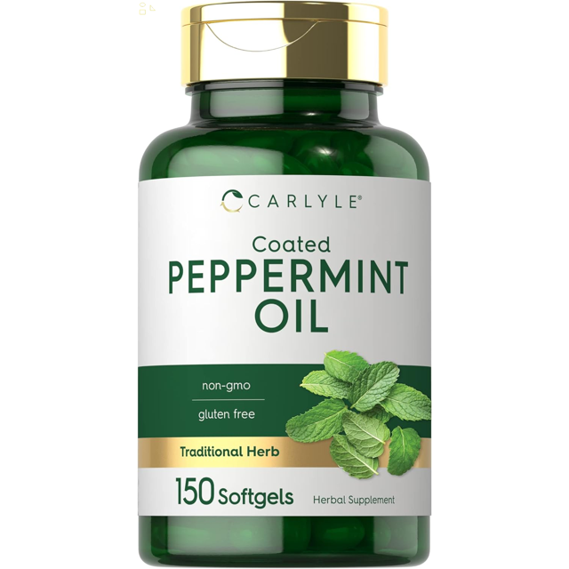 Peppermint Oil Capsules 150 Softgels with Rosemary and Thyme