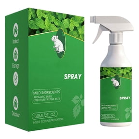 Peppermint Oil Mouse Repellent Spray, 2oz Natural Rodent Repellent for Indoor & Outdoor Use, Essential Oil Pest Control for Car Engines, Garages, Kitchens & Patios