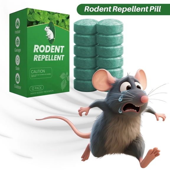 Peppermint Oil Rodent Repellention, Natural Deterrent for Mice Rats Squirrels, Indoor & Outdoor Use, Family & Pet Safe for Home Cars Garages RVs,Long-Lasting 30-60 Days per Pouch(12Pcs/Box)
