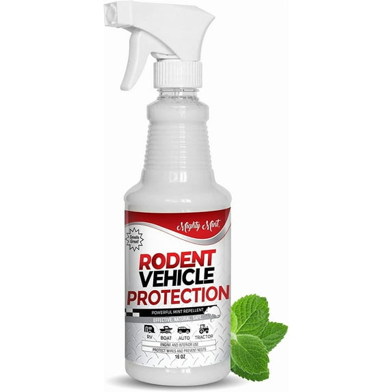 Peppermint Oil Rodent lent Spray for Vehicles – Natural Mouse & Rat Control for Car Engines, RVs, Trucks & Boats – Plant-Based, Extra-Strong Formula – 16 oz