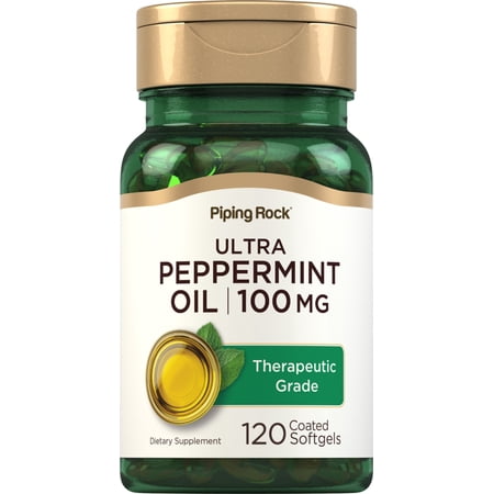 Peppermint Oil Softgels | 100mg | 120 count for Men and Women | by Piping Rock