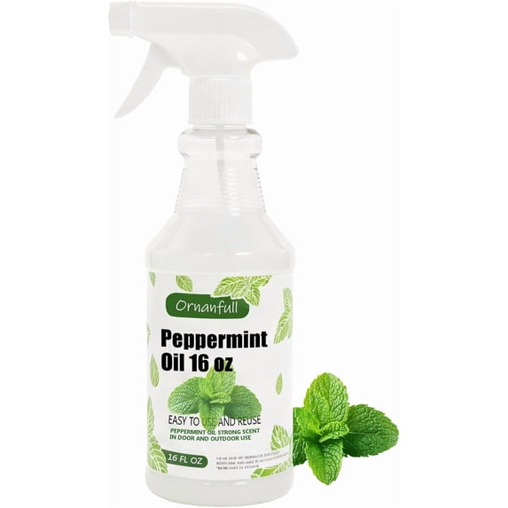 Powmok Peppermint Oil Spray 16 oz, natural mint scent air freshener for home, car and office