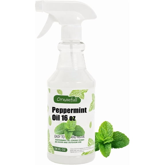 Peppermint Oil Spray 16oz, Refreshing Peppermint Oil Air Freshener, Natural Mint Scent for Home, Car & Office, Plant-Based, Extra-Strong Formula - 16 oz