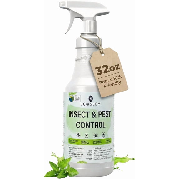Peppermint Oil Spray for Bugs, 32 Oz Insect & Pest Control Spray for Bed Bug, Ants, Mite and Flea, All Natural Plant Extract Based Spider Repellent Indoor, Child & Pet Safe