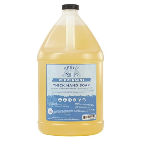 Peppermint Organic Castile Liquid Hand Soap 1 Gallon Refill Adams Handmade Soap