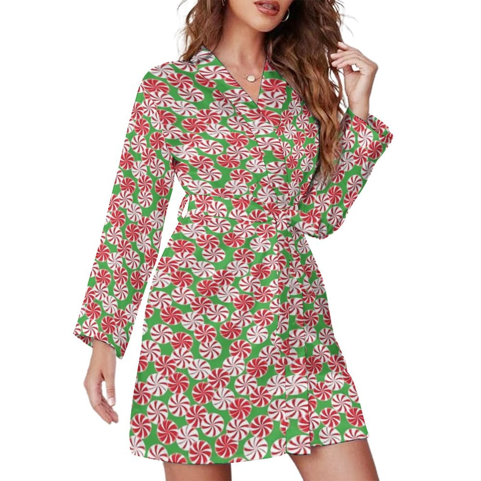 Potato Chip Pattern Print Women Long Robe