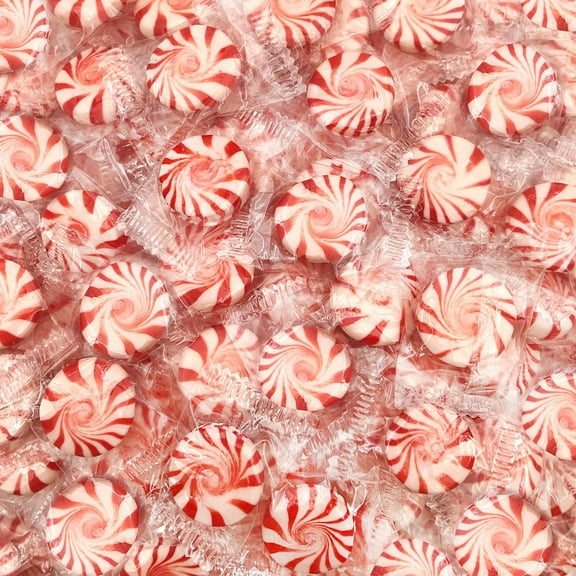 Peppermint Pinwheel Starlight Mints Hard Candy - 2 Pound Bag - Approx. 180 Count