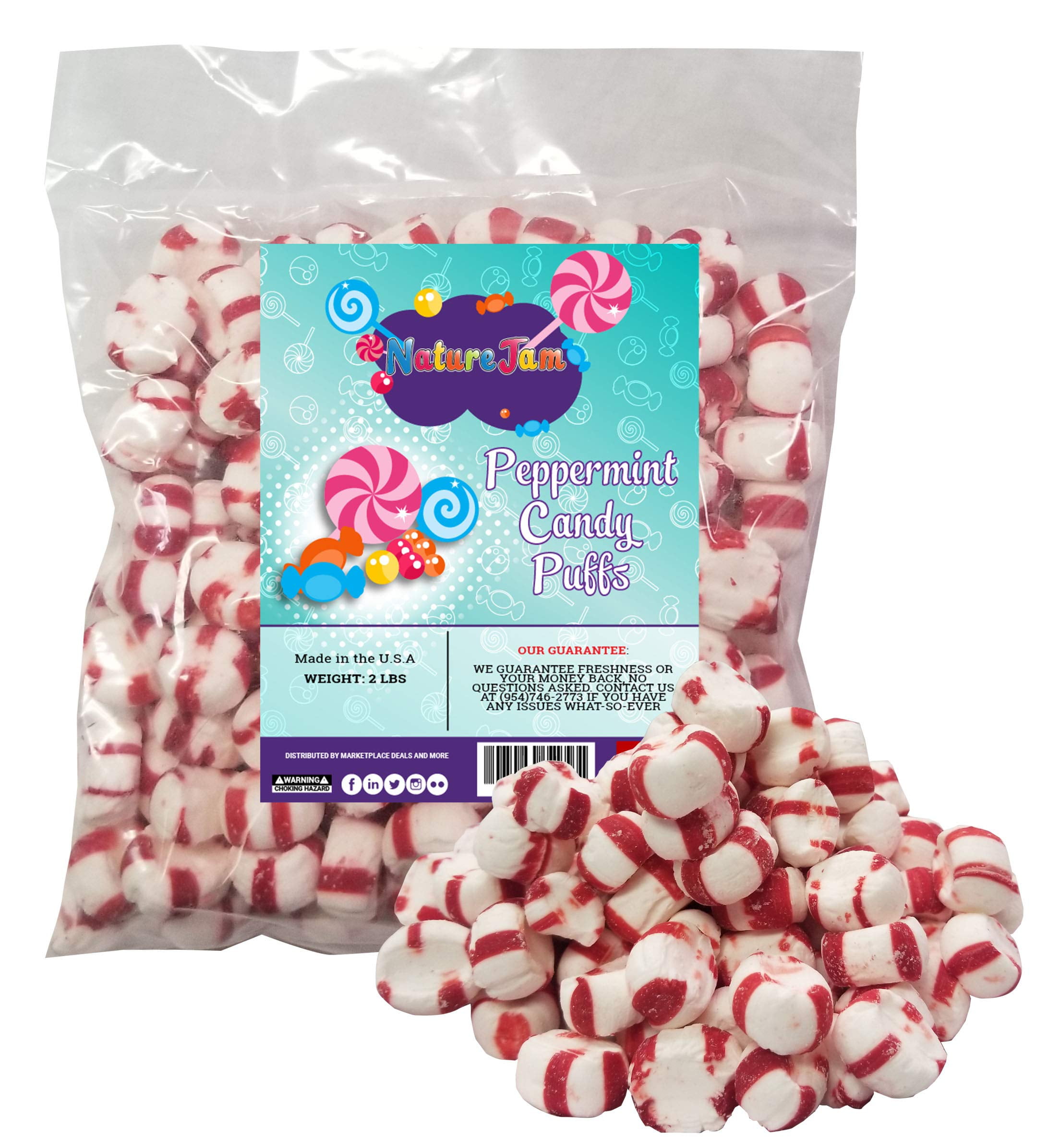 Peppermint Puffs Mint Candy Unwrapped 2 Pounds