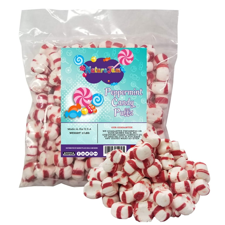 Peppermint Puffs Mint Candy Unwrapped - 2 Pounds 