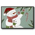 thumbnail image 1 of Peppermint Snowman Collection A - Framed Gallery Wrapped Holiday Canvas - 25 x 37 - Black Frame, 1 of 8