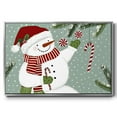 thumbnail image 1 of Peppermint Snowman Collection A - Framed Gallery Wrapped Holiday Canvas - 25 x 37 - Silver Frame, 1 of 8