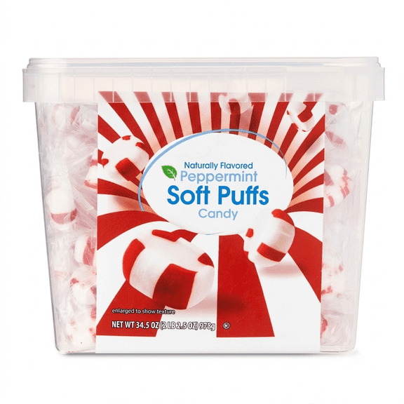 Peppermint Soft Puffs Candy, 34.5 oz