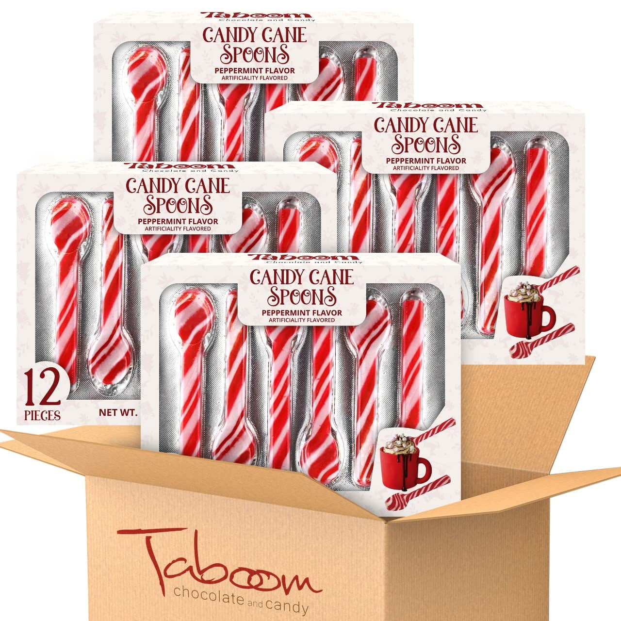 Peppermint Spoons Bulk Pack Of 48 Stunning Candy Cane Spoons