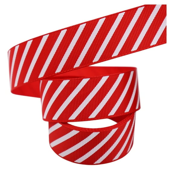 Peppermint Stripe Wired Ribbon  1.5-Inch x 50-Yard Red/White Spool for Christmas & Holiday Decorations