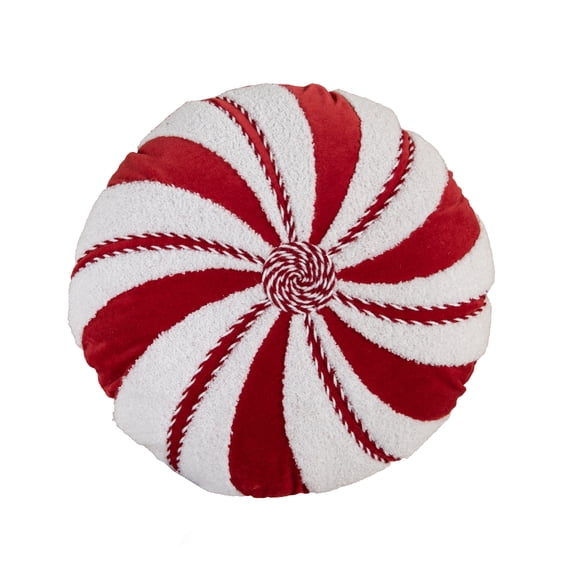 Peppermint Swirl Holiday Poly Filled Pillow, 16" x 16"