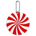 thumbnail image 1 of Peppermint Swirl Round Luggage ID Tag Card Suitcase Carry-On, 1 of 7