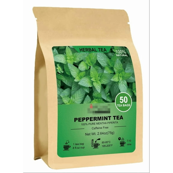 Peppermint Tea Bags - 50 Count | Refreshing & Digestive Support