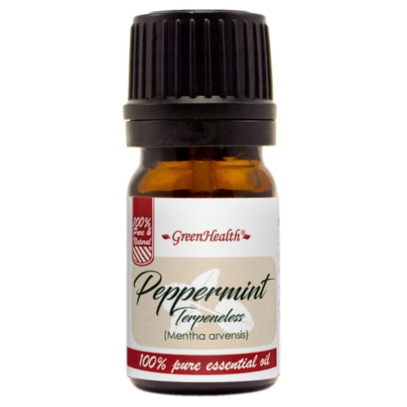 Peppermint (Terpeneless) Essential Oil - 5 ml - Amber Glass Bottle w/ Euro Dropper