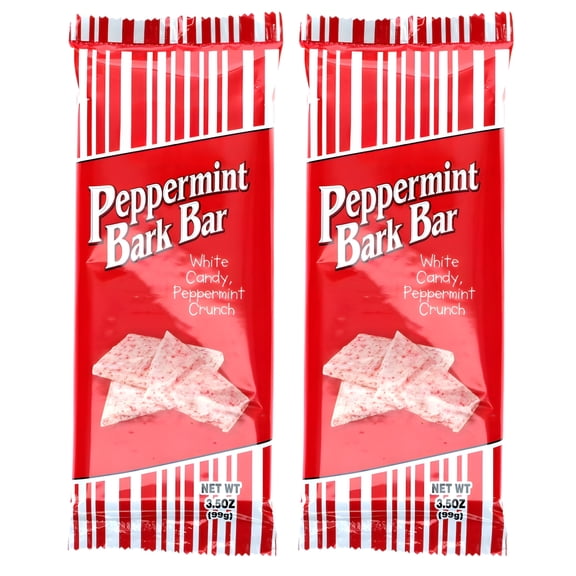 Peppermint White Crunch Candy Bar, 3.5 oz (2 Packs) Minty Holiday Chocolate Treat, Christmas Stocking Stuffers, Party Favors, Goodie Bag Fillers, Sweet Snacking Gift Supplies