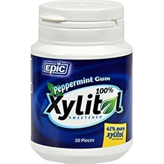 Peppermint Xylitol Gum 50 Pieces (5 Pack)