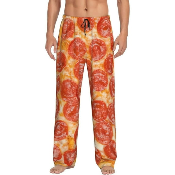 Pepperoni Pizza Men'S Pajama Pants Soft Sleep Lounge Pants Pjs Bottoms With Pockets Small