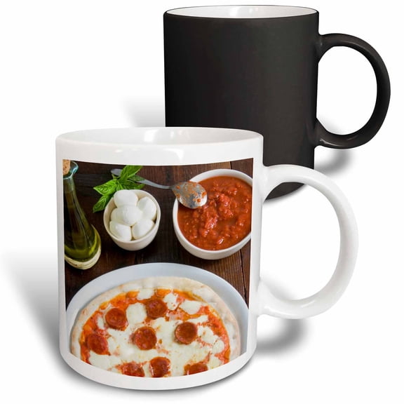3drose, Pepperoni Pizza, 11oz Magic Transforming Mug