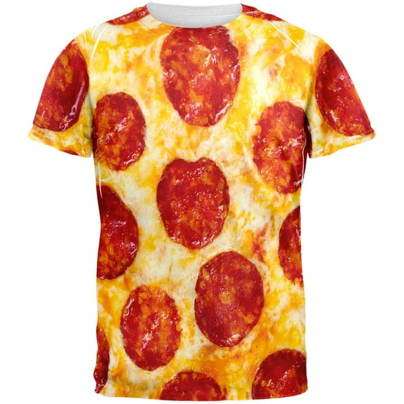 Pepperoni Pizza Costume All Over Adult T-Shirt - Large