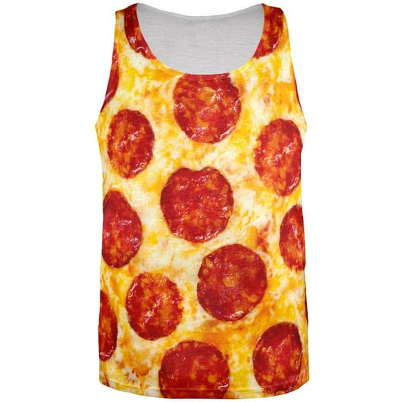 Pepperoni Pizza Costume All Over Adult Tank Top - Large