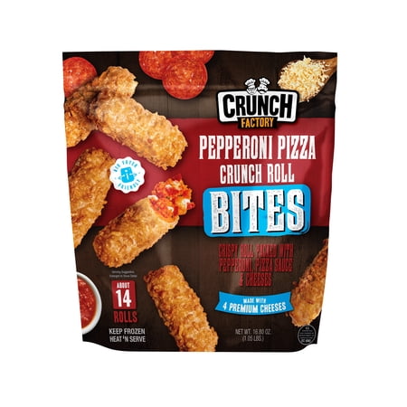 Crunch Factory Pepperoni Pizza Crunch Roll Bites, 16.8 oz, 14 Rolls (Frozen)