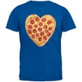 thumbnail image 1 of Pepperoni Pizza Heart Blue Adult T-Shirt - Medium, 1 of 1