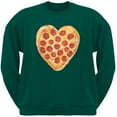 thumbnail image 1 of Pepperoni Pizza Heart Dark Green Adult Sweatshirt - Small, 1 of 1