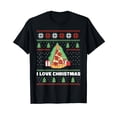 thumbnail image 1 of Pepperoni Pizza Slice Christmas Tree with Lights Merry Xmas T-Shirt, 1 of 5