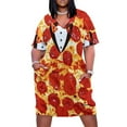 thumbnail image 1 of Pepperoni Pizza Tuxedo Loose Pocket Dress Beachwear Summer women"s clothing summer dress woman 2025 trendy, 1 of 6